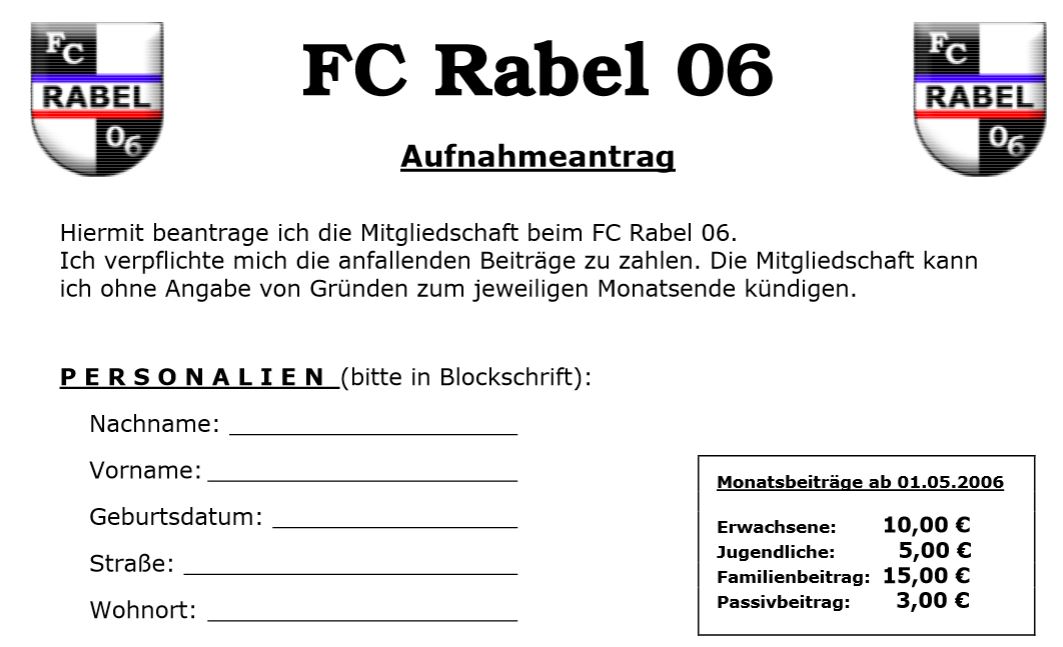 ausschnitt aufnahmeantrag
